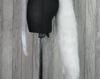 Cosplay Tail, Schwanz, Schweif, Wolf, Fuchs, Katze, flauschig, seidig, Kunstpelz, weiß, hohe Qualität