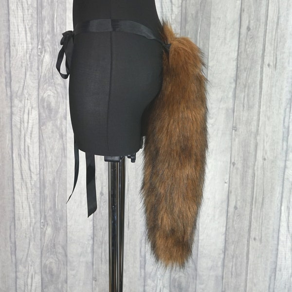 Cosplay tail, tail, tail, wolf, fox, cat, fluffy, silky, faux fur, brown, high quality