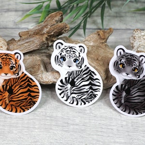 Tiger, Sticker, Aufkleber, rot, orange, weiß, schwarz, Vinyl, süß, Kawaii