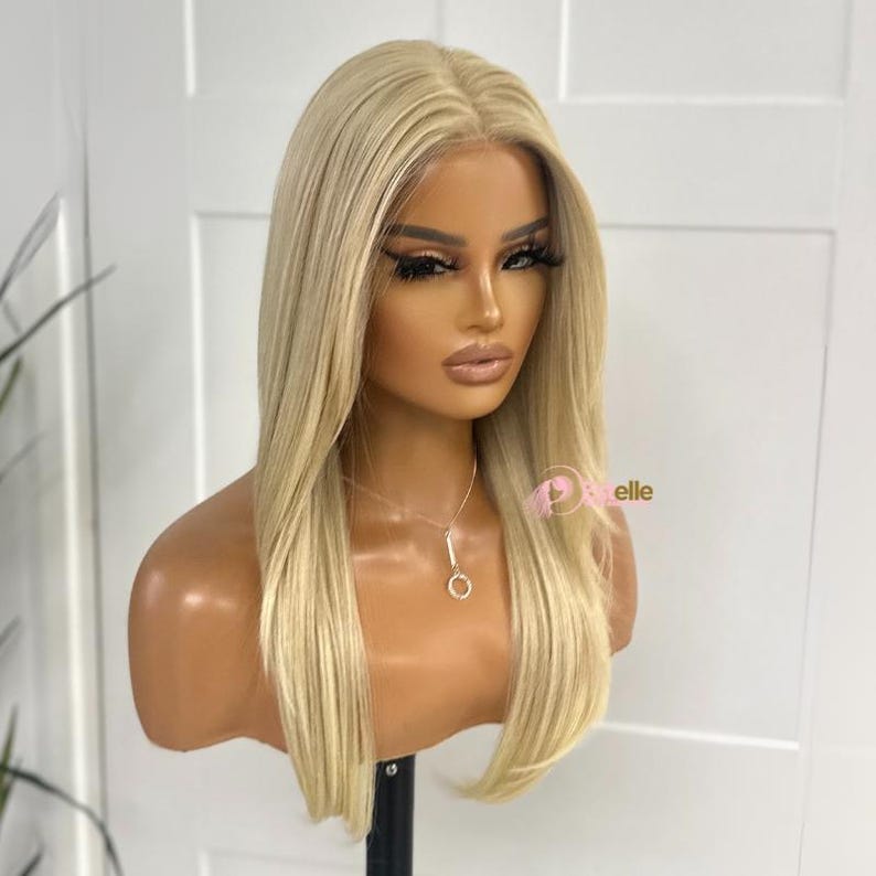 Straight Layered Monofilament Lace Front Wig |Middle Part |Heat Safe Synthetic Fibre|Realistic Wig image 2