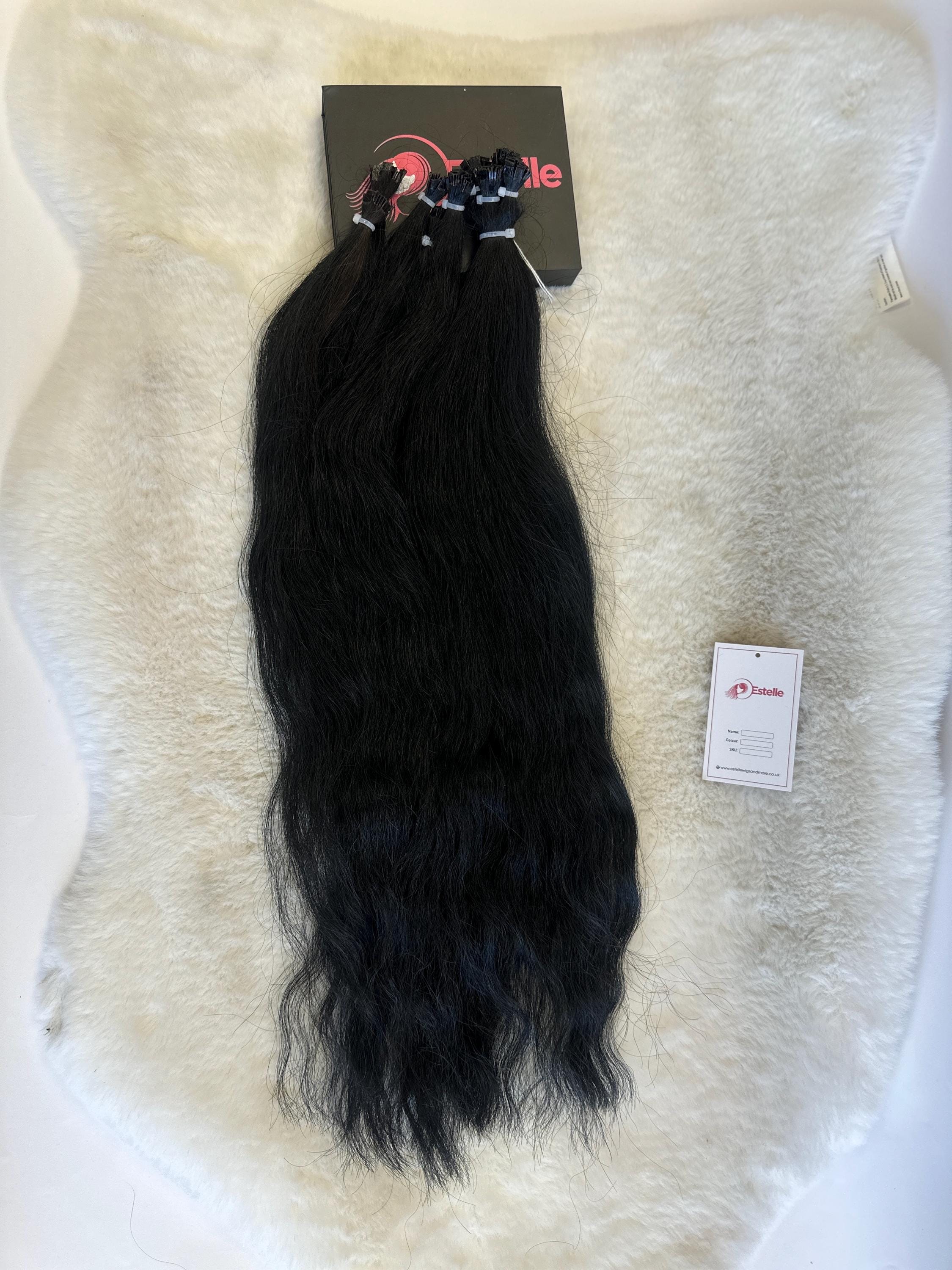 Raw Slavic Dark Brown Human Hair Extensions: K/U Tip, Wavy