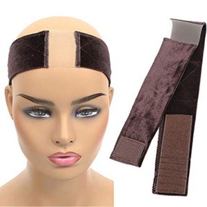 GEX Wig Grip Band with Adjustable Elastic Closure Flexible Velvet No Slip  Wig grip Headbands Cap for Wigs(Beige)