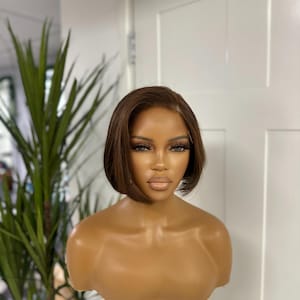 Short Light Brown 100%  Human Hair  Pixie Cut Lace Closure Wig |  Virgin Human Hair | Everyday Wig  | Ready to Ship