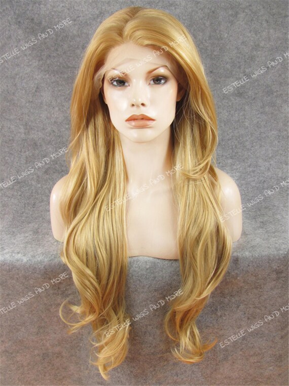 Strawberry Blonde With Light Blonde Highlights Long Wavy Etsy