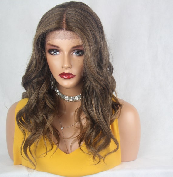 Medium Length Wavy Ombre Brown Blonde Mix 4 Deep Etsy