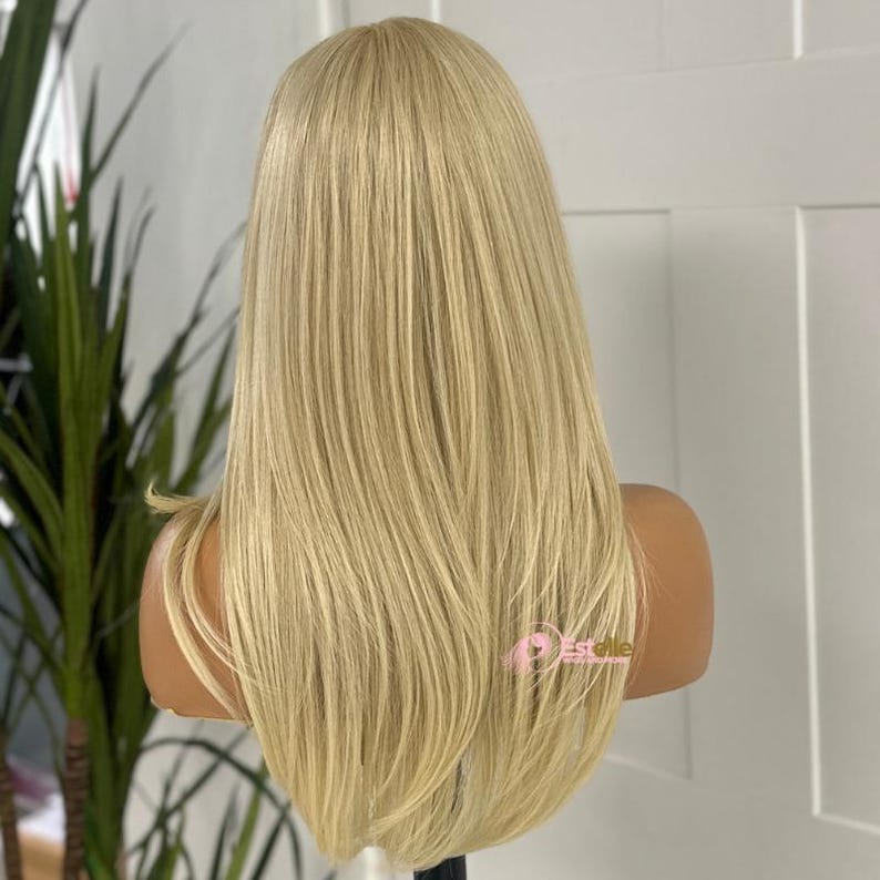 Straight Layered Monofilament Lace Front Wig |Middle Part |Heat Safe Synthetic Fibre|Realistic Wig image 8