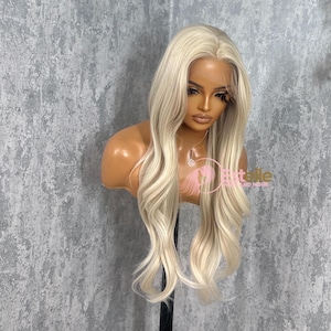 Long Layered  Pearl Blonde Multi-Part Lace Front Wig | Premium Synthetic Hair  | Ready to ship