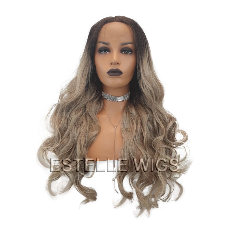 Ombre Long Curly Wavy Center Part Light Harvest Blonde Etsy
