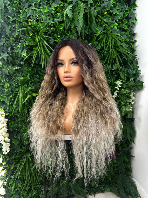 Marie 22” ASH BROWN OMBRÉ BODYWAVE MIDDLE PART Wig 7JHH WIGS Loose Body Wavy Middle Part Brown Ombre Blonde  main image 4