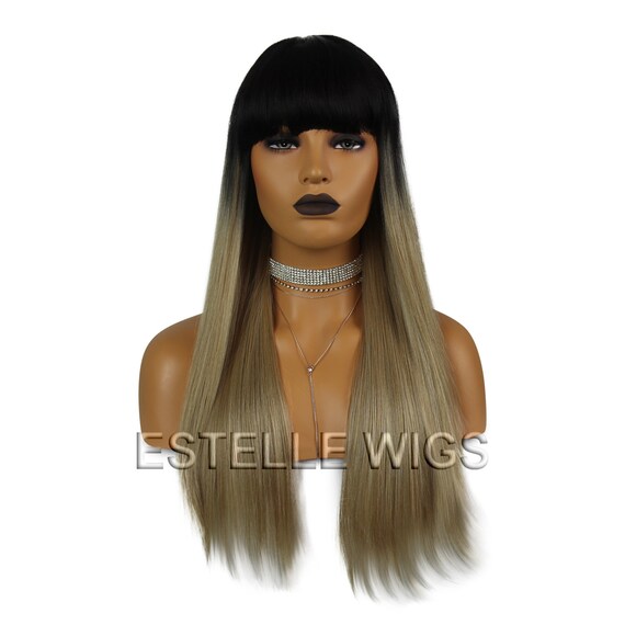 18 Inches Ombre Darkest Brown Dark Blonde Straight Full Etsy