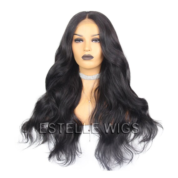 Jet Black Natural Black Darkest Brown Long Wavy Layered Etsy