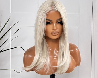 Ivory- Platinum/Light Blonde Monofilament Synthetic  Lace Front Wig