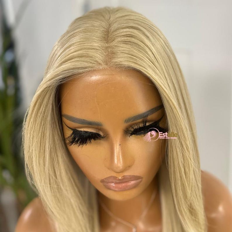 Straight Layered Monofilament Lace Front Wig |Middle Part |Heat Safe Synthetic Fibre|Realistic Wig image 4