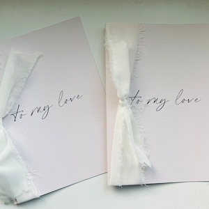 Personalised Cards W/ ribbon  (Custom shapes / Messages)