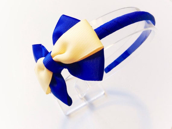 1 x Gingham Layered Bow Hair Band Head Alice Band School Uniform