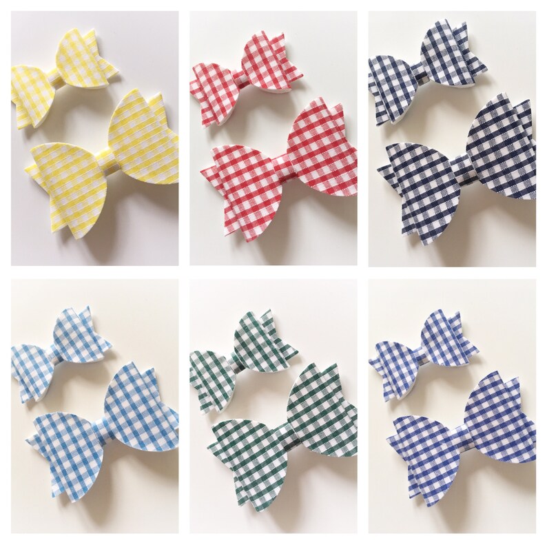 School Bows Glitter Hair Bows Red Gingham School Hair Bow