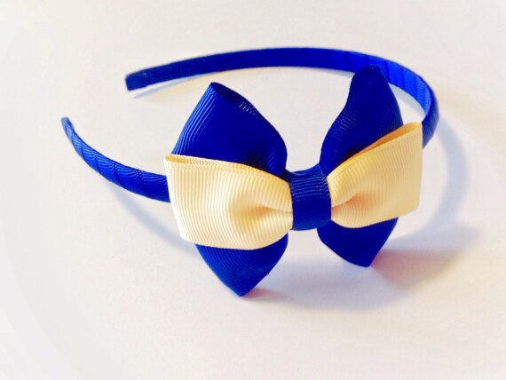 1 x Gingham Layered Bow Hair Band Head Alice Band School Uniform