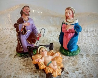 Vintage Nativity Holy Family: 3 Piece set From Italy