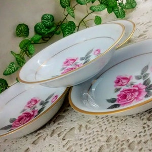 Vintage Noritake Lindrose Fruit Bowl Dessert Sauce Berry Bowl Rose Floral Romantic 1950’s China