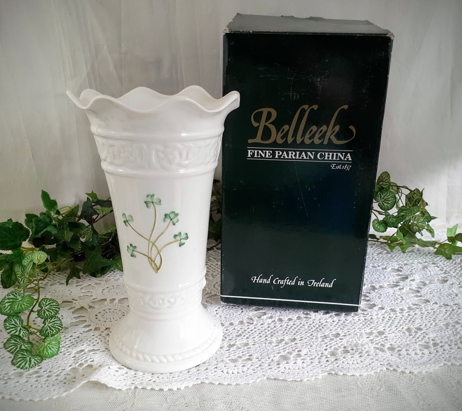 Belleek 10 Inch Tara Vase Fine Parian China Etsy