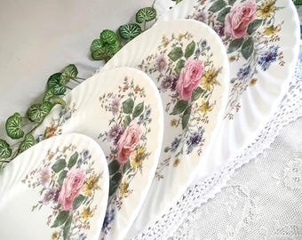 Platos de cena vintage: Royal Doulton Arcadia, porcelana inglesa romántica