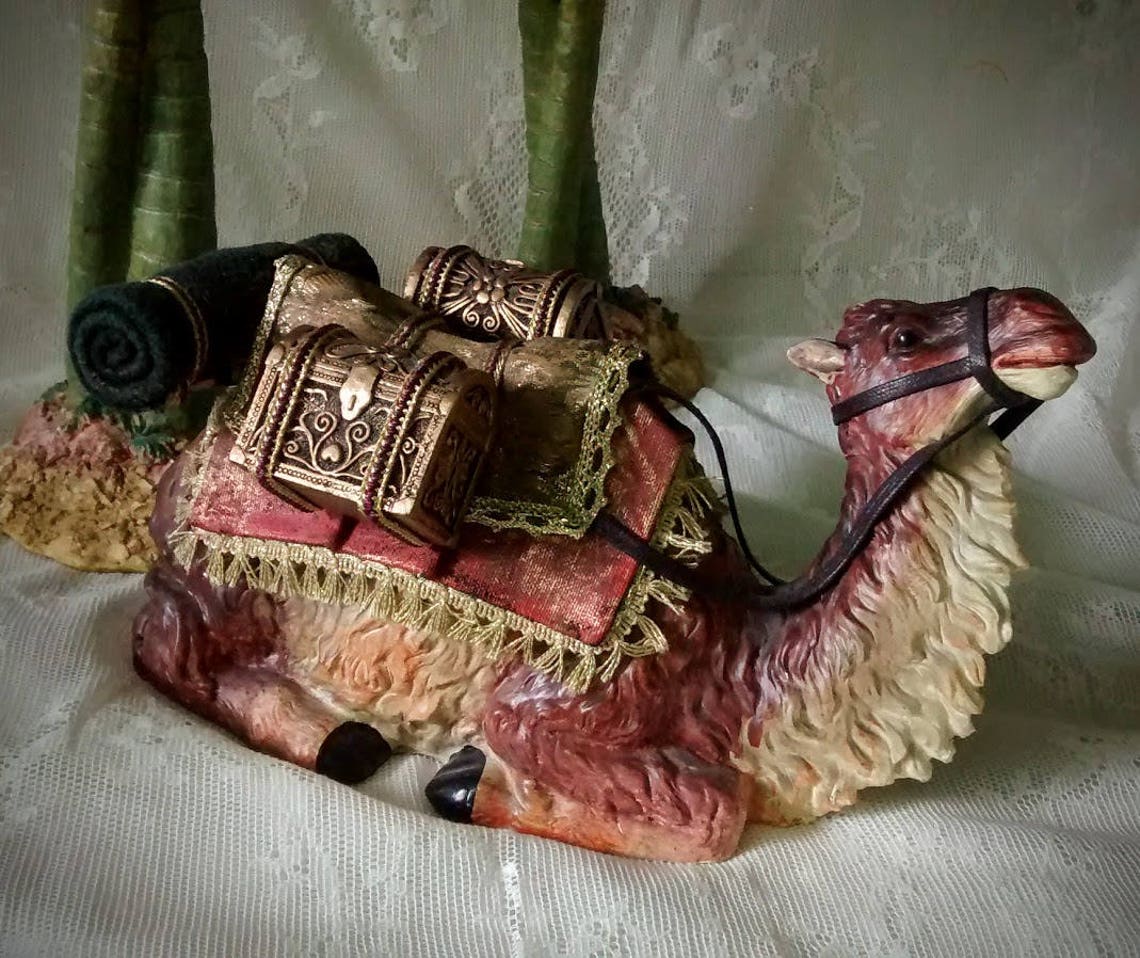 Vintage Nativity Scene with 11 Large Pieces in Fabric Maché Etsy