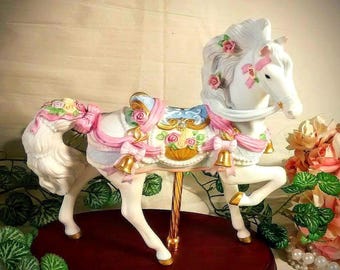 Vintage Lenox Romance Carousel Horse: Handpainted Bisque Porcelain (1997)