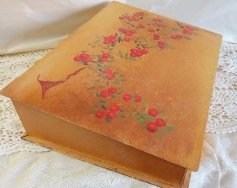 Vintage Metal Lap Desk:  Hand Painted Artist Signed