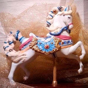 Vintage Lenox Celestial Charger Carousel Horse : Handpainted Bisque Porcelain Figurine (1997) image 1