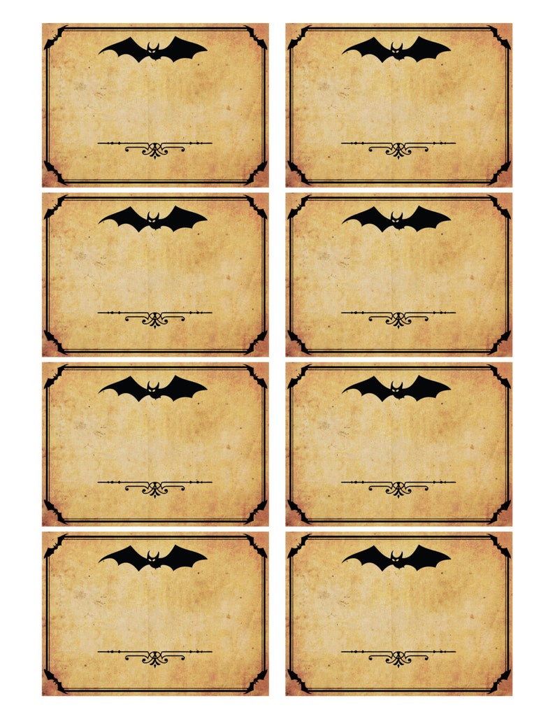 Halloween Menu and Place Card Set Tent Card Printable Party Etsy