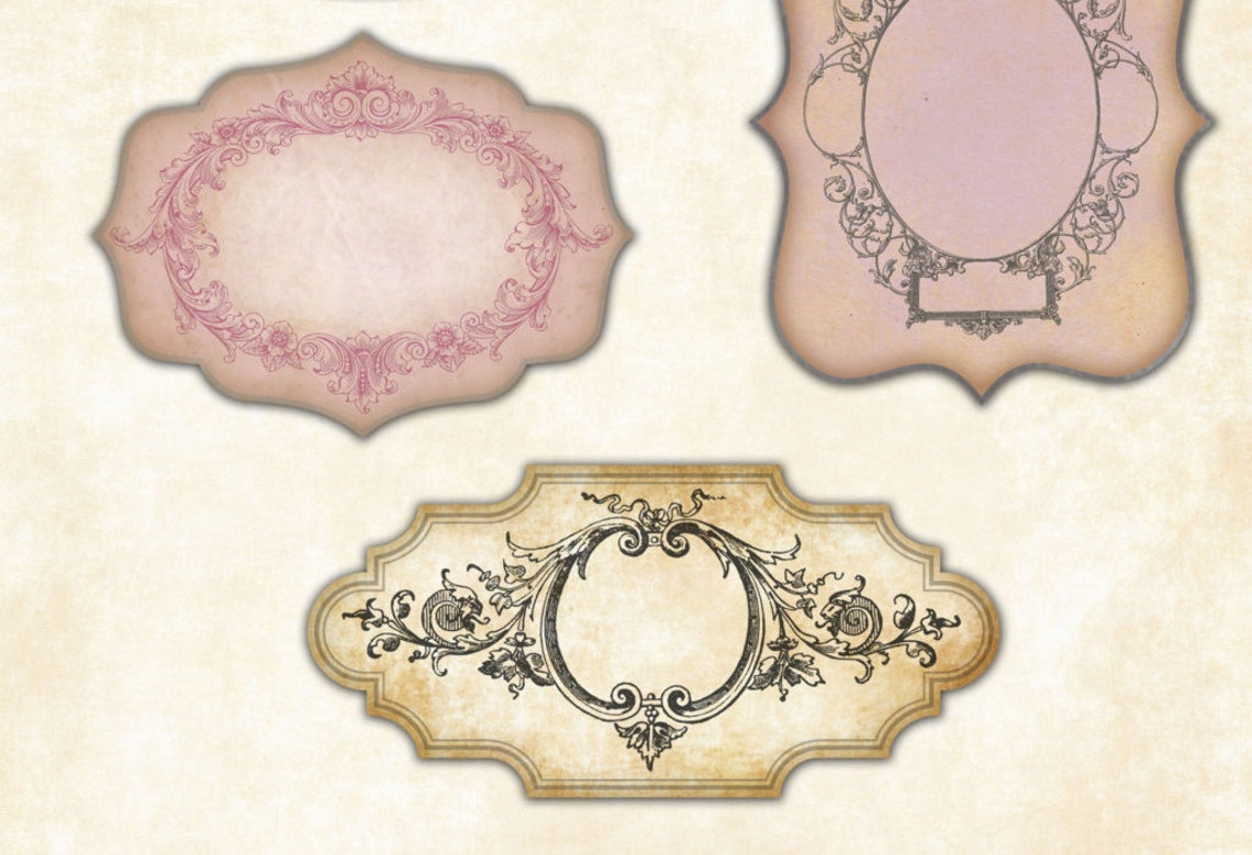 Printable Antique Label Set Old Vintage Shabby Chic Grunge | Etsy