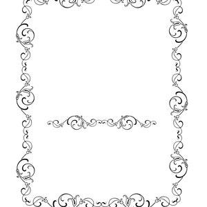May include: A black and white decorative frame with a floral design. The frame has a simple, elegant style and would be perfect for adding a touch of sophistication to any project.