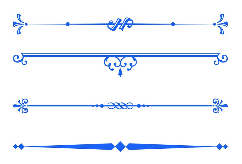 Royal Blue Decorative Text Dividers Clipart Text Divider Vector