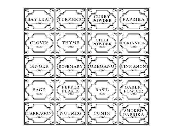 160 etichette rotonde per vasetti di erbe e spezie, prefo, impermeabili, stampate, lavagne in vinile pesanti, per organizzare spezie e dispense, colore nero