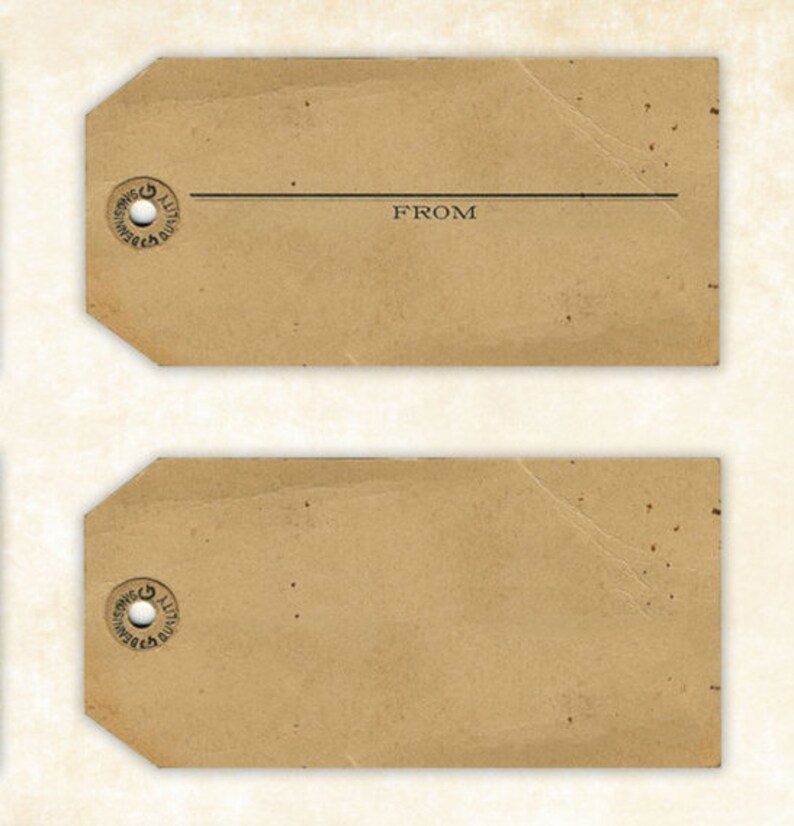 Printable Vintage Tags Luggage Tags Mail Tags Antique Tag Clip Etsy