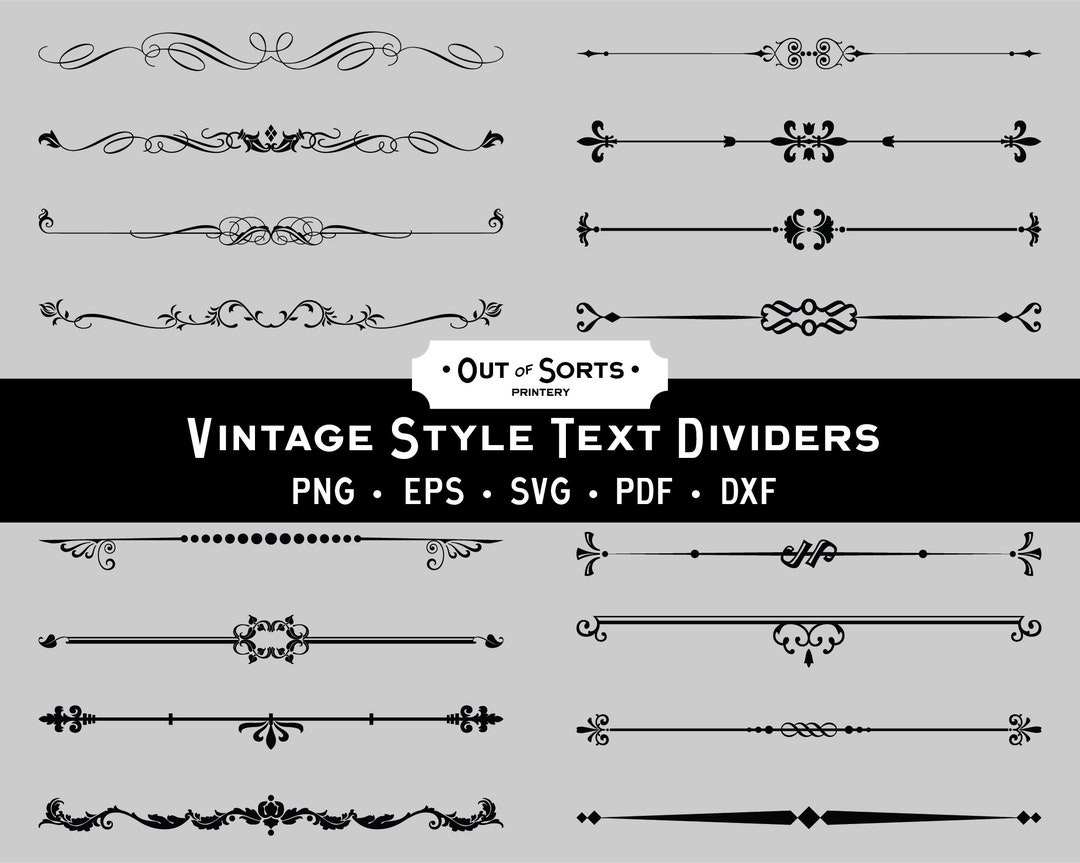 Text Dividers SVG Page Dividers Decorative Elements Page Etsy Finland