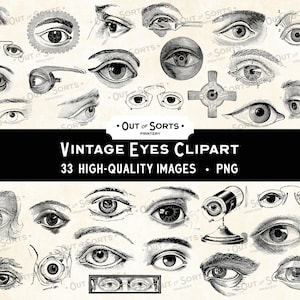 Clipart occhi vintage, occhiali antichi, sovrapposizioni PNG, collage di anatomia vittoriana, diario spazzatura ottico, visione effimera, trasferimento digitale