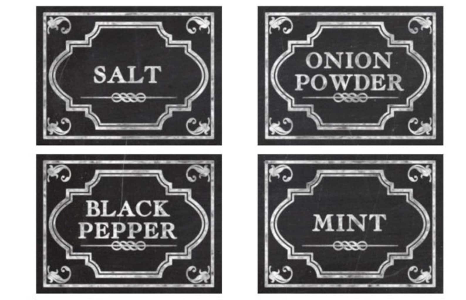 Printable Chalkboard Herbs and Spices Label Set Chalk Spice Etsy