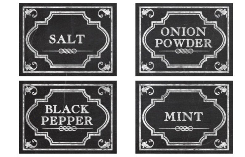 printable chalkboard herbs and spices label set stickers