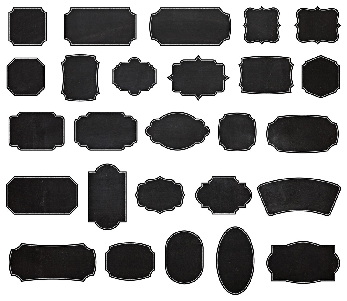Printable Chalkboard Labels PNG Chalk Frames Chalkboard - Etsy