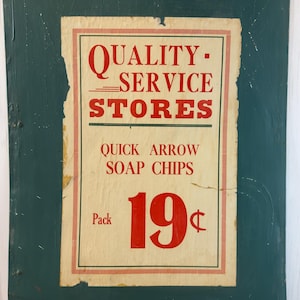 Vintage Store Advertising Soap Chips Pricing Sign