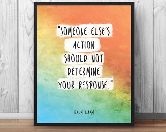 Someone else's action Quote Poster Dalai Lama Quote Print Buddhist Wisdom Watercolor Buddhism Print - 060