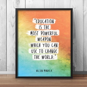 Nelson Mandela Citation Affiche Ecole Etude Impression Etsy France Nelson Mandela Citation Affiche Ecole Etude Impression Etsy France