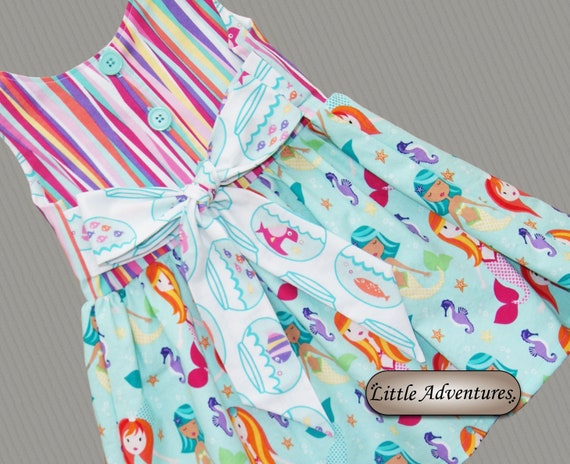 Mermaid Scallop Bodice Dress Baby Toddler Girls | Etsy