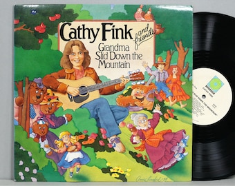 Cathy Fink And Friends - Grandma Slid Down The Mountain - Vintage Vinyl LP Record Album 1984 Rounder Records Children's Music