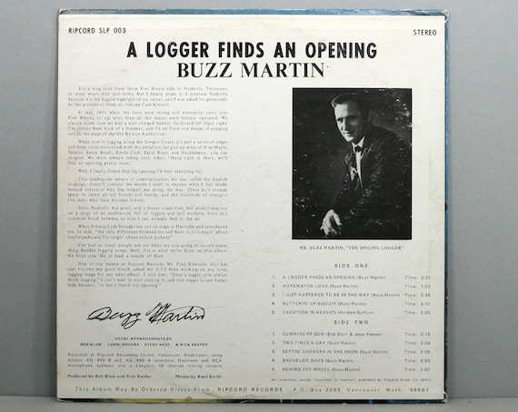 Buzz Martin - A Logger Finds an Opening - Vintage Vinyl LP Record