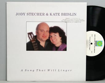 Jody Stecher & Kate Brislin - A Song That Will Linger - Vintage Vinyl LP Record Album 1989 Rounder Records - Clean!