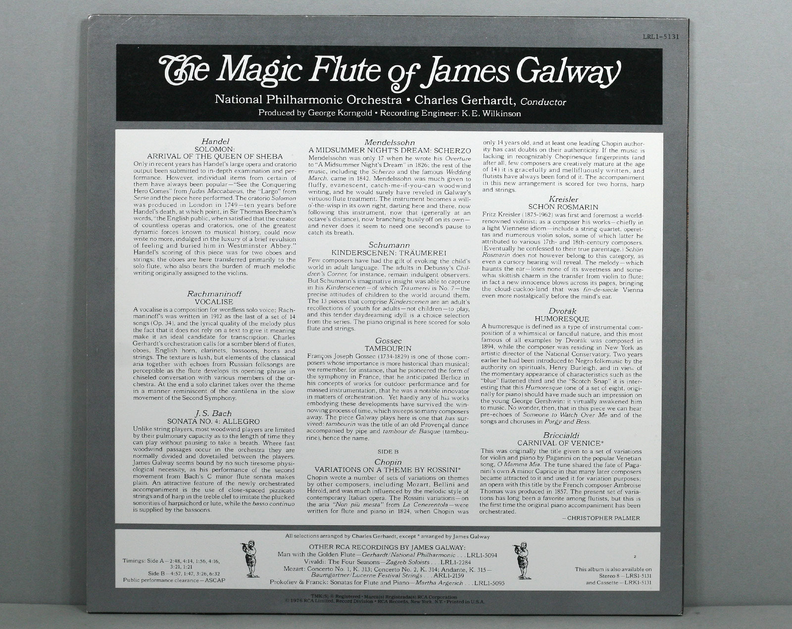 James Galway - the Magic Flute of James Galway - Vintage Vinyl LP