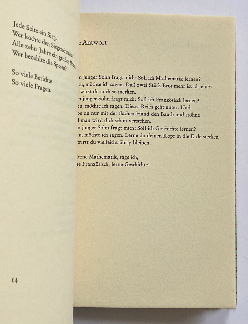Bertolt Brecht Gedichte Im Exil Gedichte Im Exil stories in Exile and Buckower Elegien - Etsy