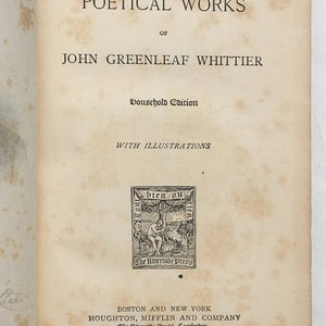 The Poetical Works of John Greenleaf Whittier 1892 image 2